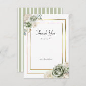Vintage und elegante Green Gold Micro Wedding Dankeskarte (Vorne/Hinten)