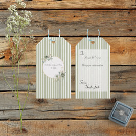 Vintage und elegante Green Gold Micro Wedding Geschenkanhänger