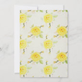 Vintage und elegante Hochzeit der gelben Blüte Einladung (Rückseite)