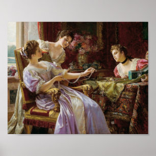 Vintage und exquisit, elegante Damen & Schmuck Poster