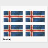 Vintage und gekratzte Flagge Islands Rechteckiger Aufkleber (Blatt)