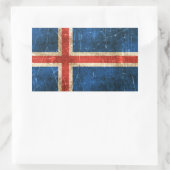 Vintage und gekratzte Flagge Islands Rechteckiger Aufkleber (Tasche)