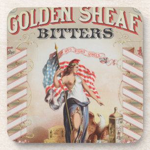 Vintage und Golden Sheaf Bitters Getränkeuntersetzer