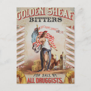 Vintage und Golden Sheaf Bitters Postkarte