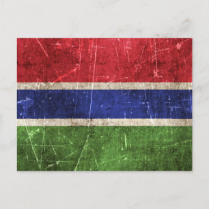 Vintage und kratzfeste Flagge Gambias Postkarte
