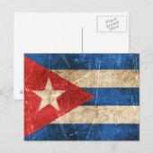 Vintage und kratzfeste Flagge Kubas Postkarte (Vorne/Hinten)
