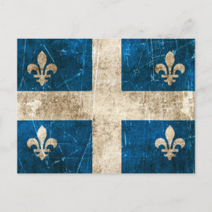 Vintage und kratzfeste Flagge Quebec Postkarte