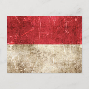 Vintage und kratzfeste Flagge von Monaco Postkarte