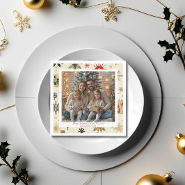 Vintage und moderne Goldschneeflocken Serviette