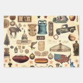VINTAGE und nostalgische Staatssymbole, Relikte in Geschenkpapier Set (Vorderseite 2)