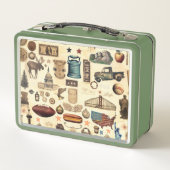 VINTAGE und nostalgische Staatssymbole, Relikte in Metall Brotdose (Rückseite)