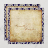 Vintage und romanische Anforderung "Damask Custom" Einladung (Vorne/Hinten)