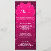 Vintage und romantische Pink-Hochzeit Menükarte (Vorderseite)