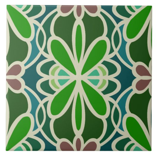 Vintage und rückwirkende Keramik Fliese (Vorderseite)