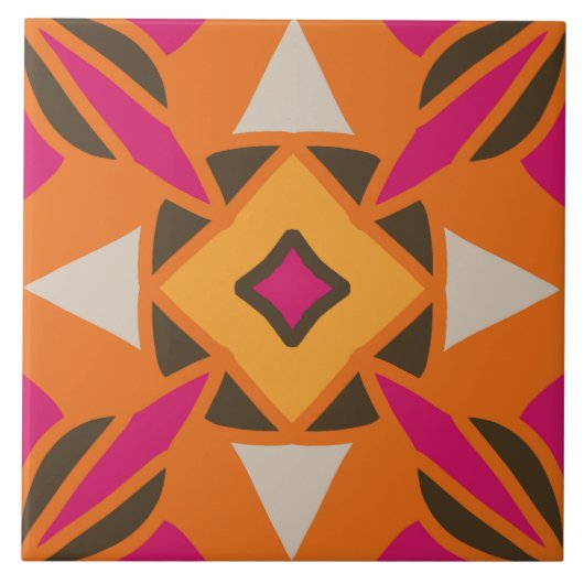 Vintage und rückwirkende Keramik Fliese (Vorderseite)