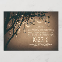 Vintage und rustikale Mason Jar String Lights Hoch Einladung