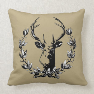 Vintage und rustikaler Hirsch Kissen
