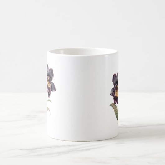 Vintage und schwarze Orchidee Kaffeetasse (Mittel)