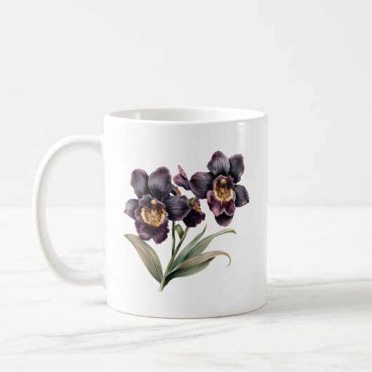 Vintage und schwarze Orchidee Kaffeetasse (Links)