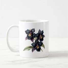 Vintage und schwarze Orchidee Kaffeetasse