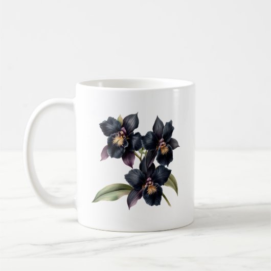Vintage und schwarze Orchidee Kaffeetasse (Links)