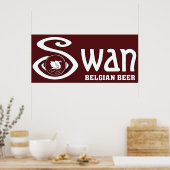 Vintage und Swan Belgisches Bierbanner Poster (Küche)