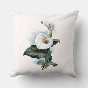 Vintage und wunderschöne weiße Calla-Lilie Kissen
