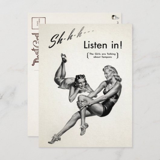 Vintage unerwünschte Werbung Postkarte (Vorne/Hinten)