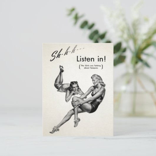 Vintage unerwünschte Werbung Postkarte (Stehend Vorderseite)