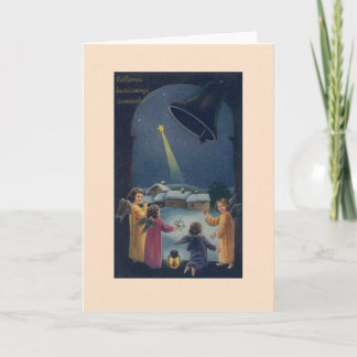 Vintage ungarische Engels-Weihnachtskarte Feiertagskarte