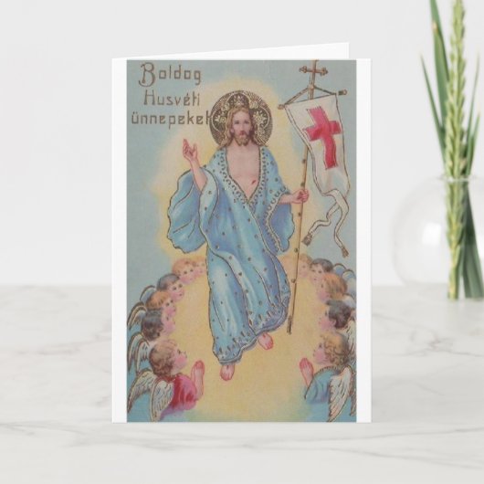 Vintage ungarische religiöse Ostern-Karte Feiertagskarte (Vorderseite)