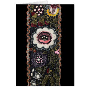 Vintage ungarische Stickerei auf Schwarz