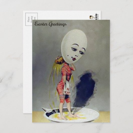 Vintage ungerade Ei Lady Postkarte (Vorne/Hinten)