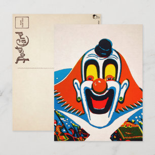 Vintage unheimliche Clown-Postkarte Postkarte