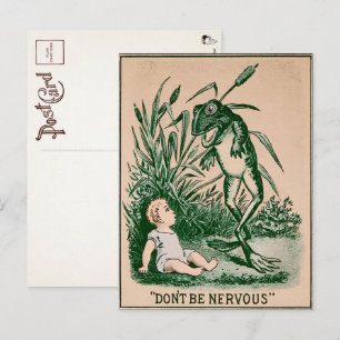 Vintage unheimliche Frosch-Postkarte Postkarte
