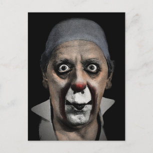 Vintage unheimlicher Grock der Clown Gesicht Postkarte