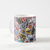 Vintage Uni, farblos, nahtlos mit Lüfter Kaffeetasse (Vorderseite Links)