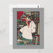 Vintage Uni Girl Postkarte (Vorne/Hinten)