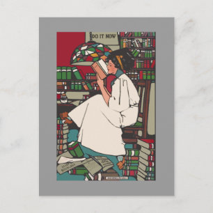 Vintage Uni Girl Postkarte