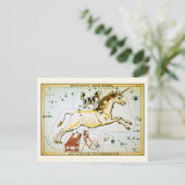 Vintage Unicorn-Sternkonstellation Postkarte (Stehend Vorderseite)