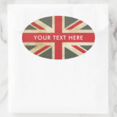 Vintage Union Jack britische Flagge Ovaler Aufkleber (Tasche)
