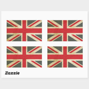 Vintage Union Jack britische Flagge Rechteckiger Aufkleber