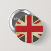 Vintage Union Jack British Flag Button (Vorne & Hinten)
