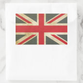 Vintage Union Jack British Flag Rechteckiger Aufkleber (Tasche)