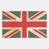 Vintage Union Jack British Flag Rechteckiger Aufkleber (Vorderseite)