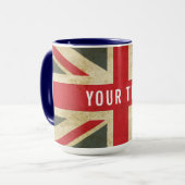 Vintage Union Jack British Flag Tasse (Vorderseite Links)