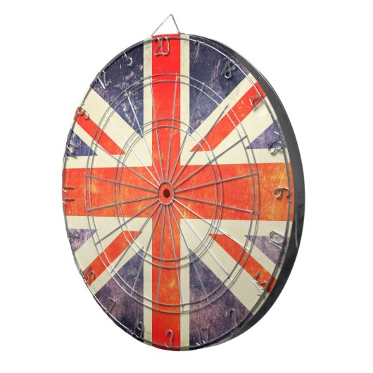 Vintage-Union-Jack-Flagge Dartscheibe (Vorderseite rechts)
