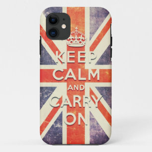 Vintage Union Jack Flagge Keep Calm und mach weite Case-Mate iPhone Hülle