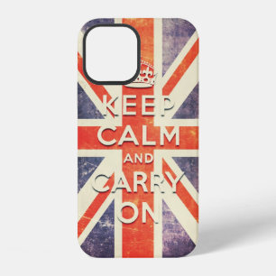 Vintage Union Jack Flagge Keep Calm und mach weite iPhone 12 Hülle