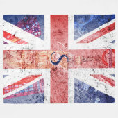 Vintage Union Jack Flagge mit Monogramm Fleecedecke (Vorderseite (Horizontal))